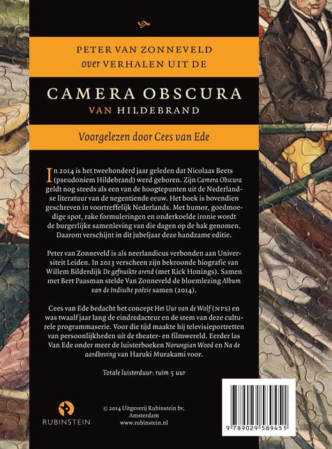 Achterkant van Over verhalen uit de Camera obscura van Hildebrand
