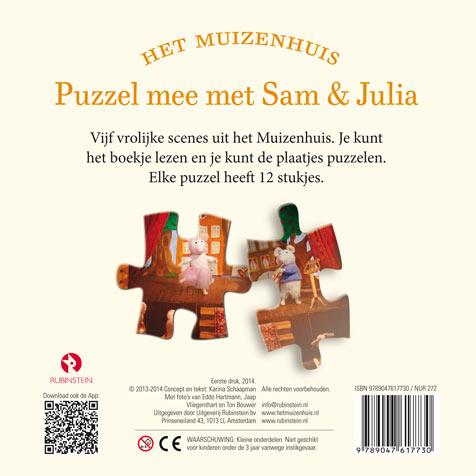 Achterkant van Puzzel mee met Sam en Julia