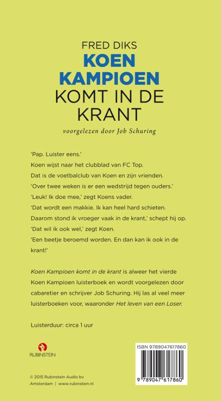 Achterkant van Koen Kampioen komt in de krant