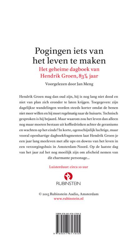 Achterkant van Pogingen iets van het leven te maken