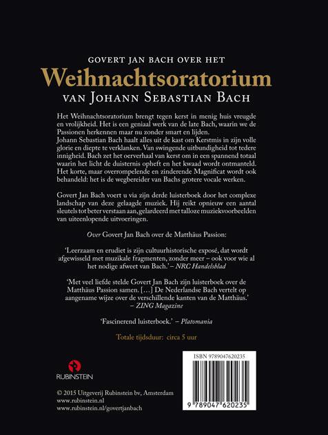 Achterkant van Weihnachtsoratorium en het Magnificat van Johan Sebastian Bach