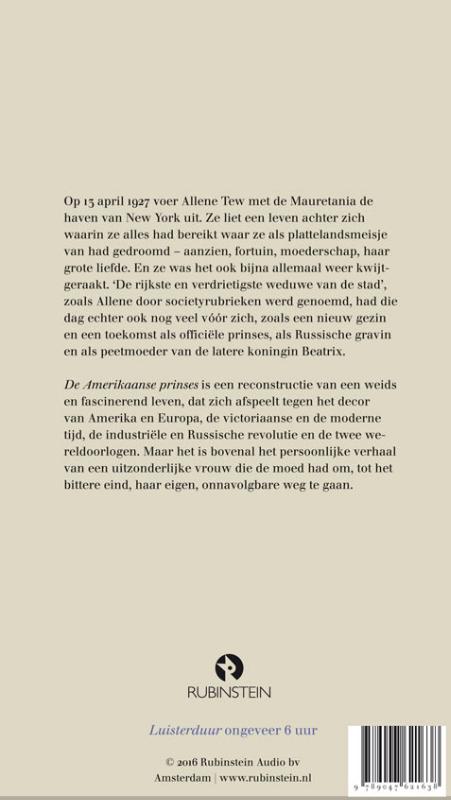 Achterkant van De Amerikaanse prinses