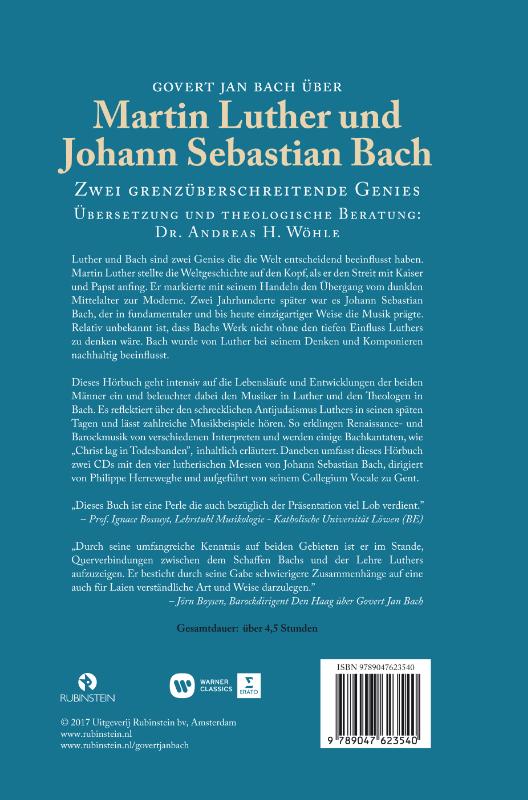 Achterkant van Govert Jan Bach über Martin Luther und Johann Sebastian Bach