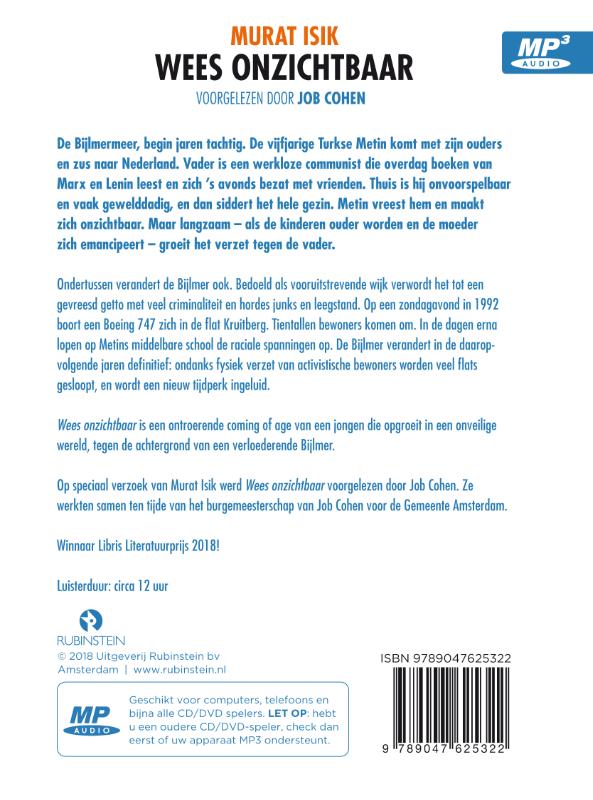 Achterkant van Wees onzichtbaar