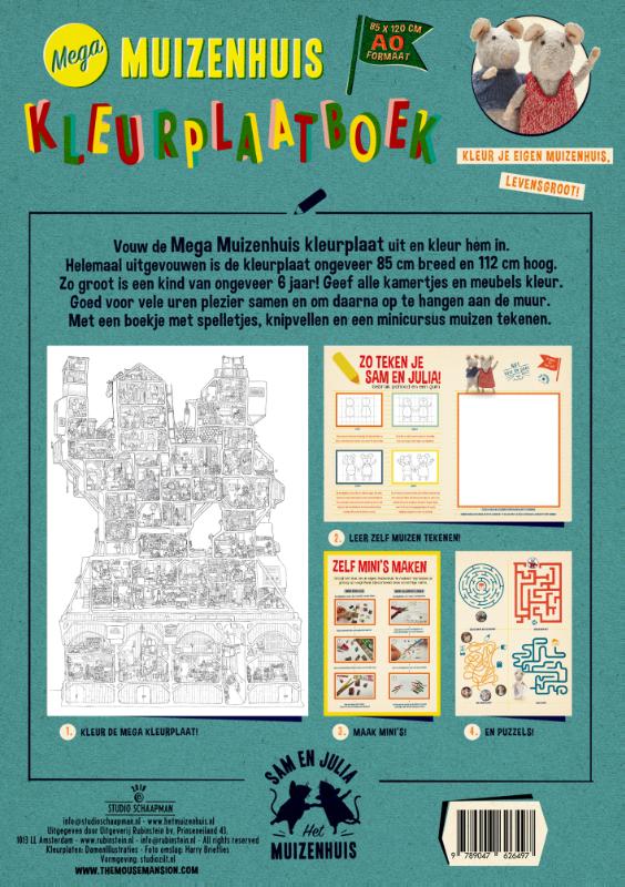 Achterkant van Mega Muizenhuis Kleurplaatboek