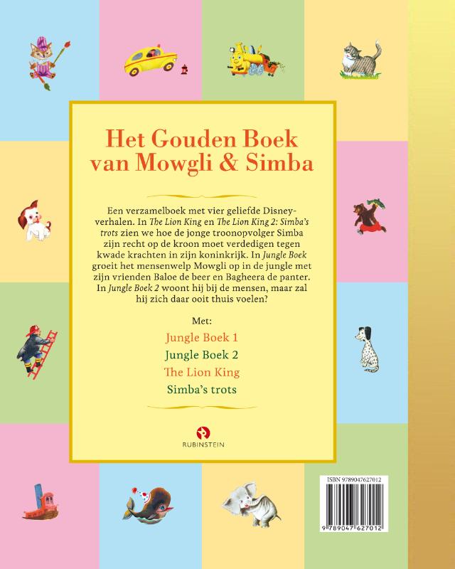 Achterkant van Het Gouden Boek van Mowgli en Simba