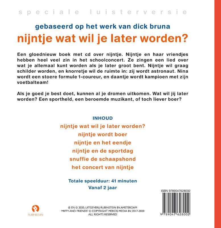 Achterkant van nijntje wat wil je later worden?