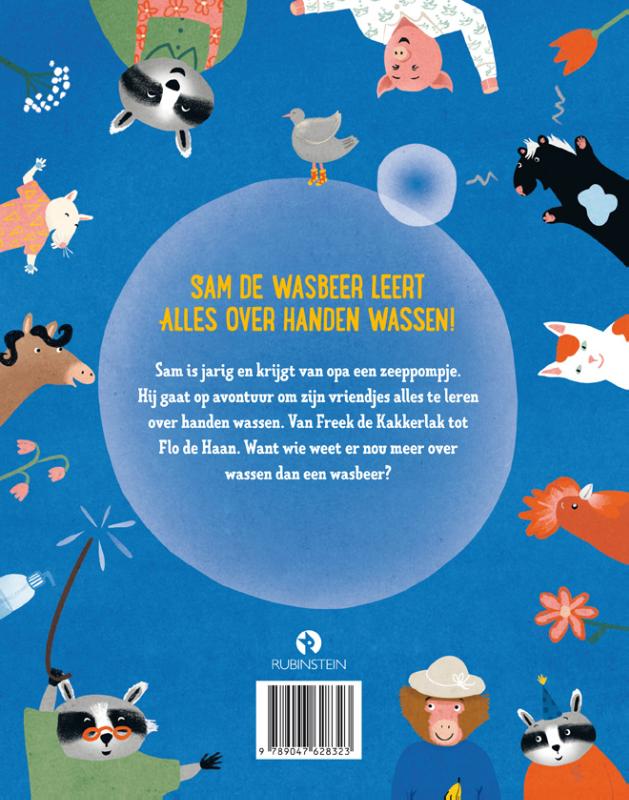 Achterkant van Sam de Wasbeer
