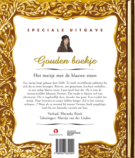 Achterkant van Het meisje met de blauwe steen