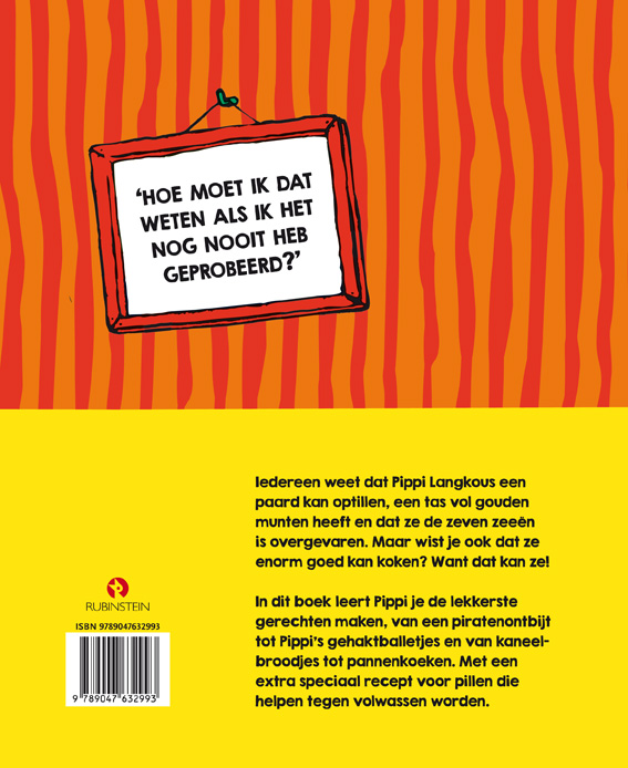 Achterkant van Het kookboek van Pippi Langkous