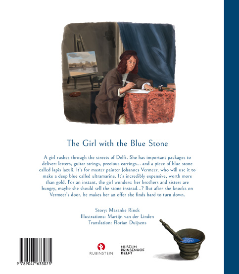 Achterkant van The Girl with the Blue Stone
