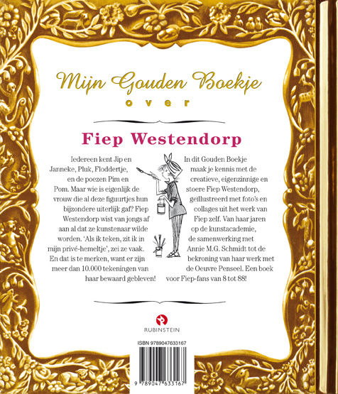 Achterkant van Mijn Gouden Boekje over Fiep Westendorp