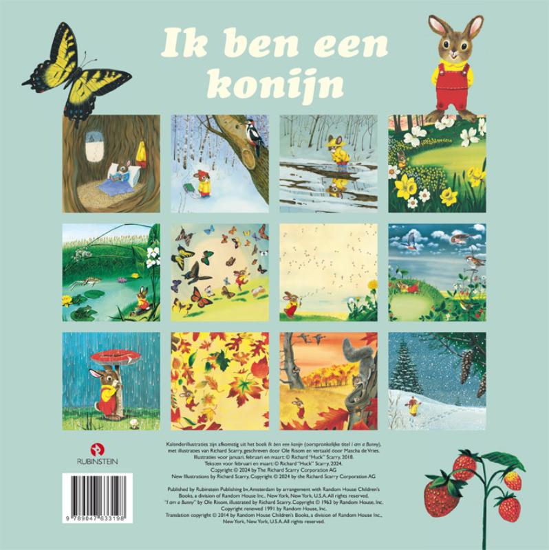 Achterkant van Ik ben een konijn verjaardagskalender