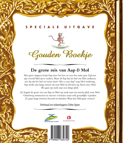 Achterkant van De grote reis van Aap en Mol
