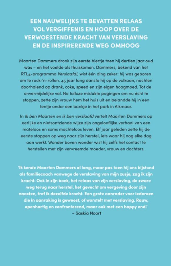 Achterkant van Ik ben Maarten en ik ben verslaafd