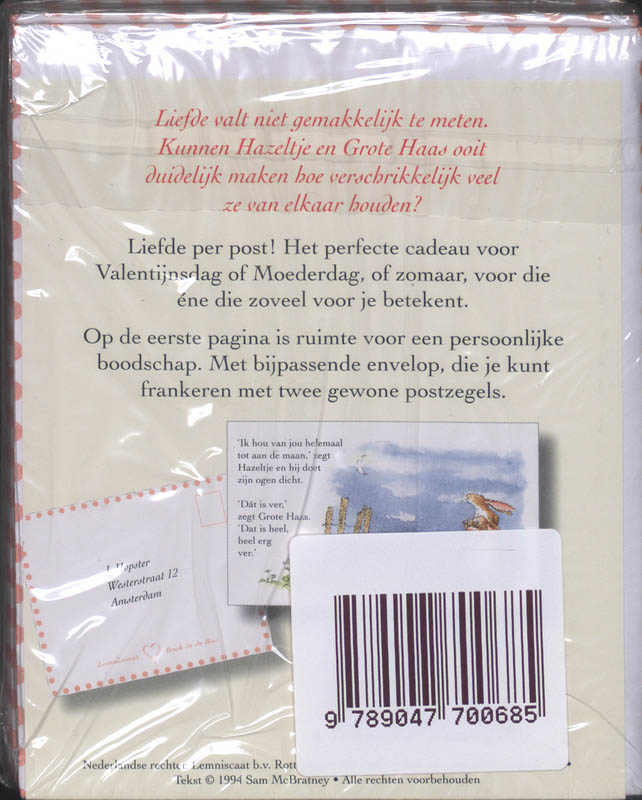 Achterkant van Boek in de bus Raad eens hoeveel ik van je hou 5 ex