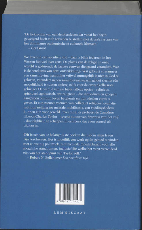 Achterkant van Een seculiere tijd