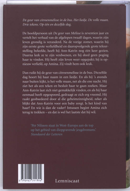 Achterkant van De terugkeer van Melisse