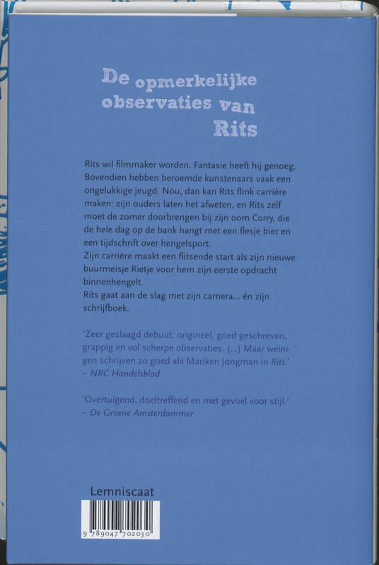 Achterkant van De opmerkelijke observaties van Rits