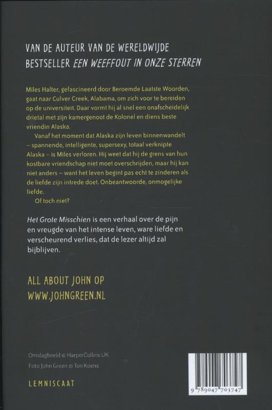 Achterkant van Het grote misschien