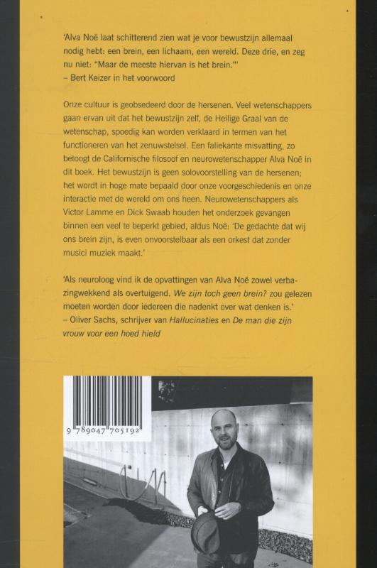 Achterkant van We zijn toch geen brein