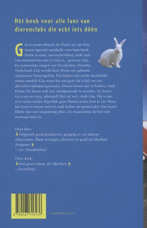 Achterkant van Alle dieren levend en vrij