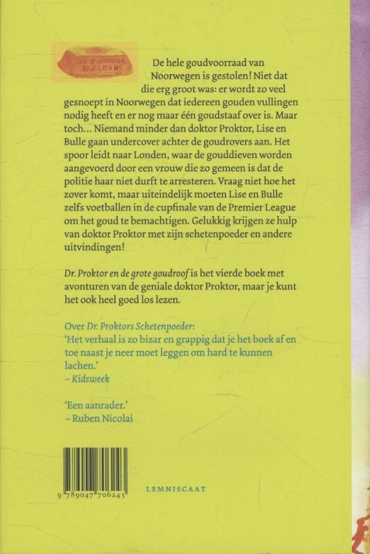 Achterkant van Dr. Proktor en de grote goudroof