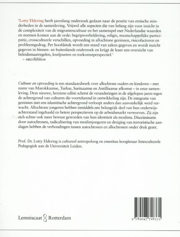 Achterkant van Cultuur en opvoeding