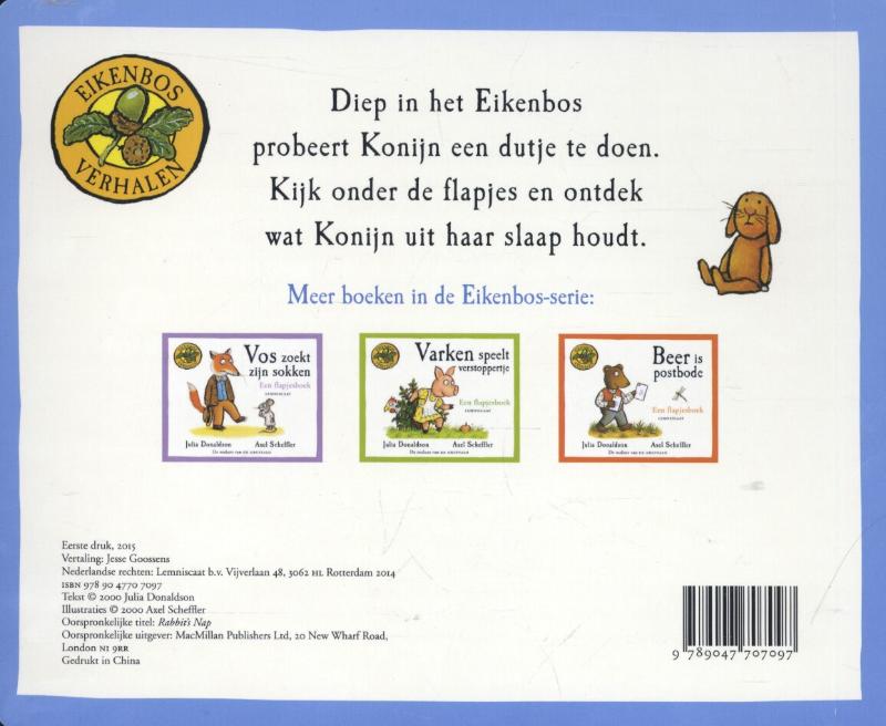 Achterkant van Konijn wil slapen