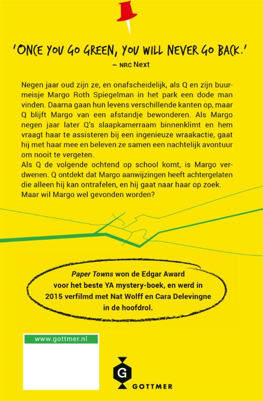 Achterkant van Paper Towns