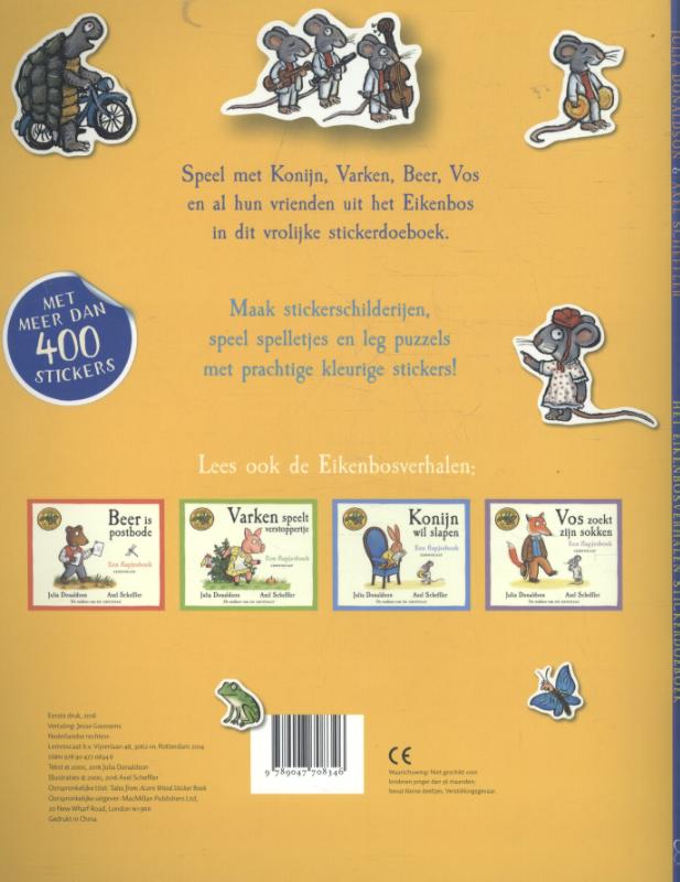 Achterkant van Het eikenbosverhalen stickerdoeboek