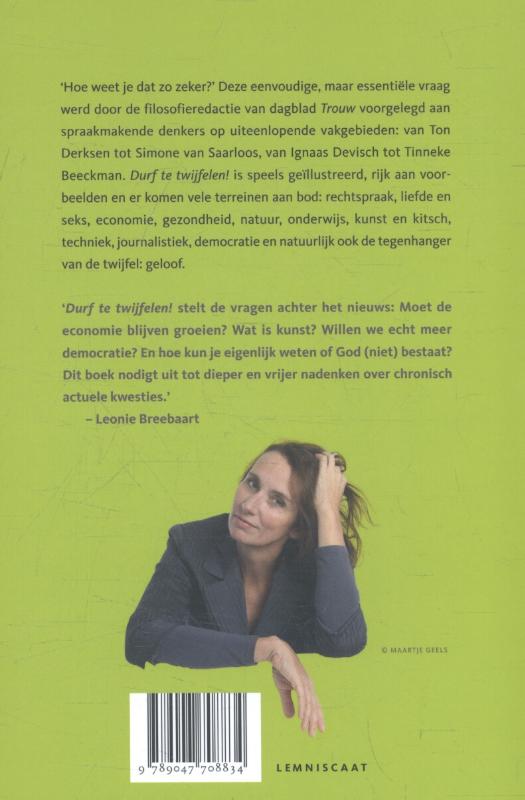 Achterkant van Durf te twijfelen