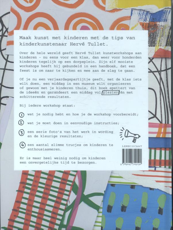 Achterkant van kunstworkshops voor kinderen