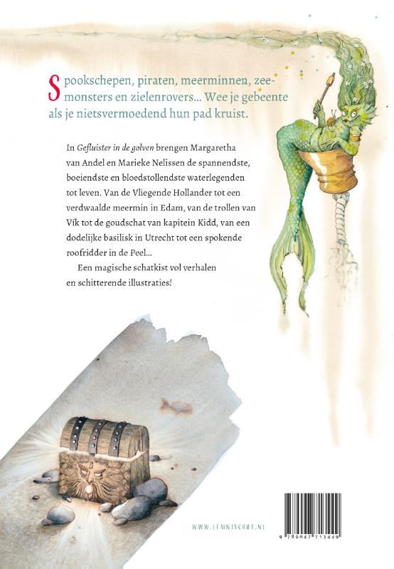 Achterkant van Gefluister in de golven