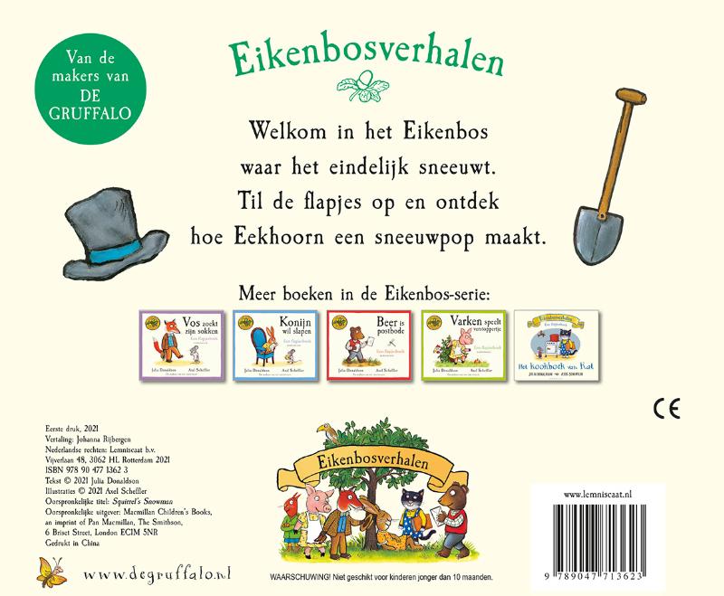 Achterkant van Eekhoorns sneeuwpop
