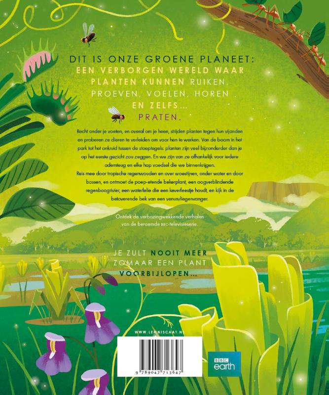 Achterkant van Groene planeet. The green planet