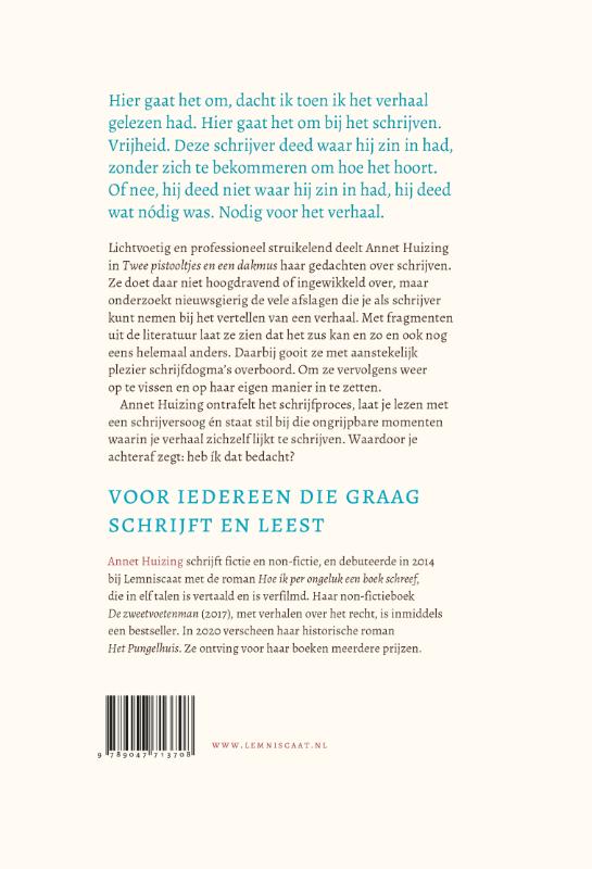 Achterkant van Twee pistooltjes en een dakmus