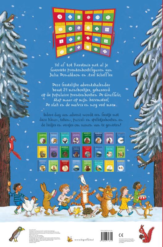Achterkant van De Gruffalo en zijn vrienden adventskalender