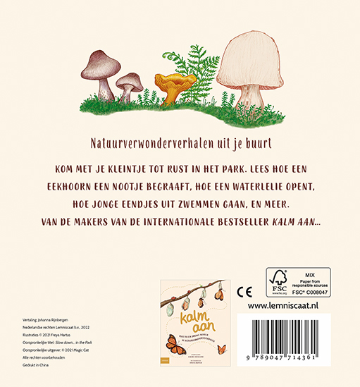 Achterkant van Kalm aan ... in het park