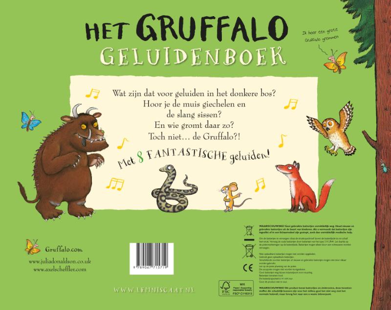 Achterkant van Het Gruffalo geluidenboek
