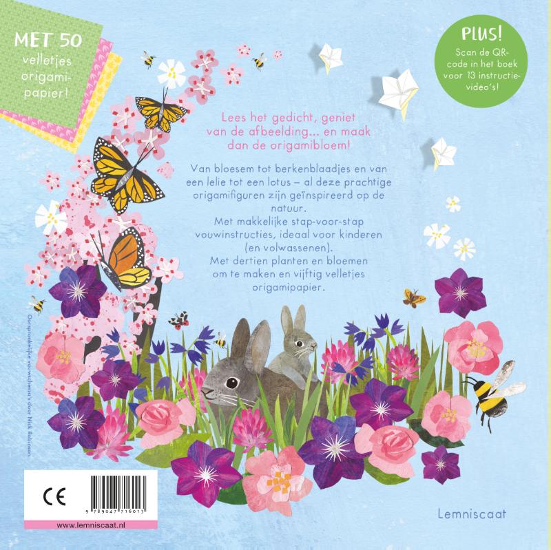 Achterkant van Bloemenorigami