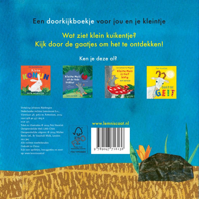 Achterkant van Klein kuikentje