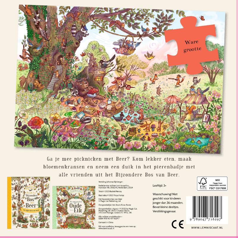 Achterkant van Beers picknick puzzel