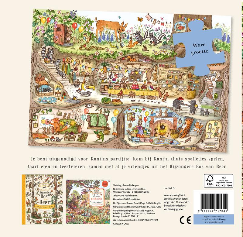 Achterkant van Konijns partijtje puzzel