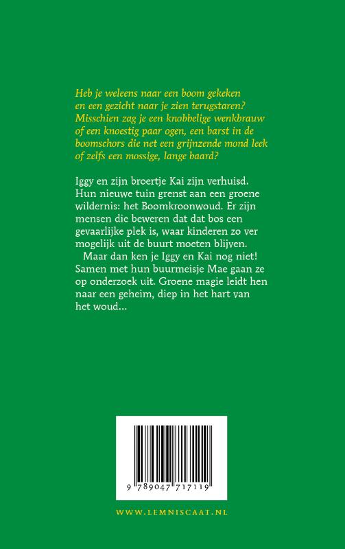 Achterkant van Het Wilde Woud vol groene magie