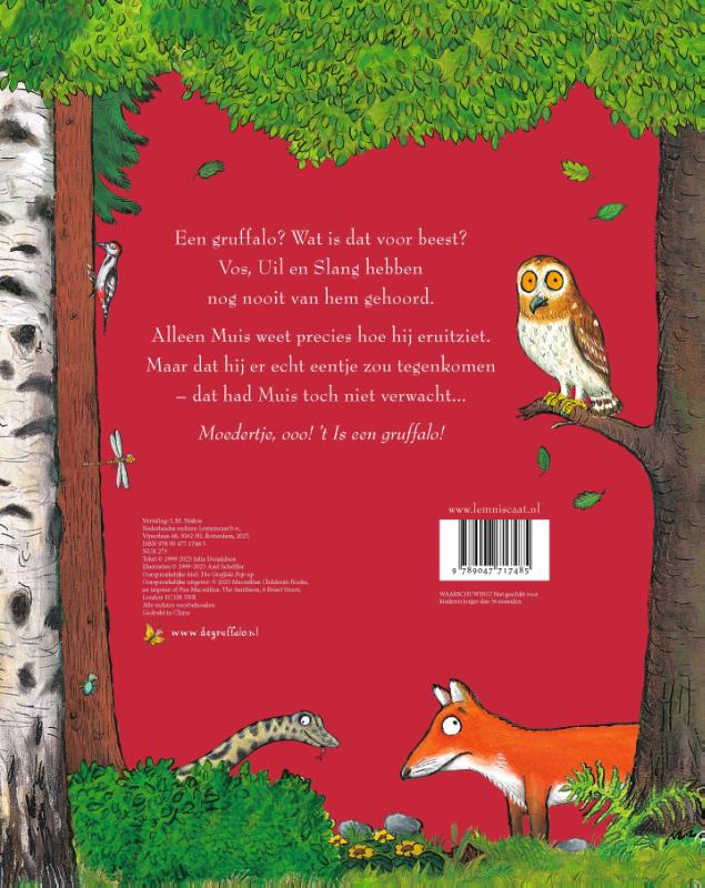 Achterkant van De Gruffalo pop-up