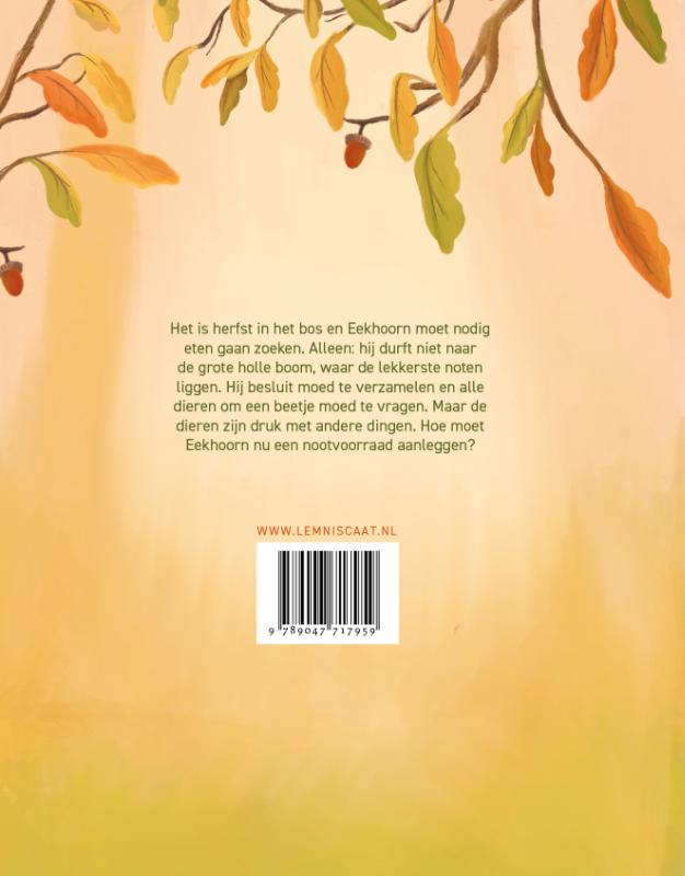 Achterkant van Eekhoorn verzamelt moed