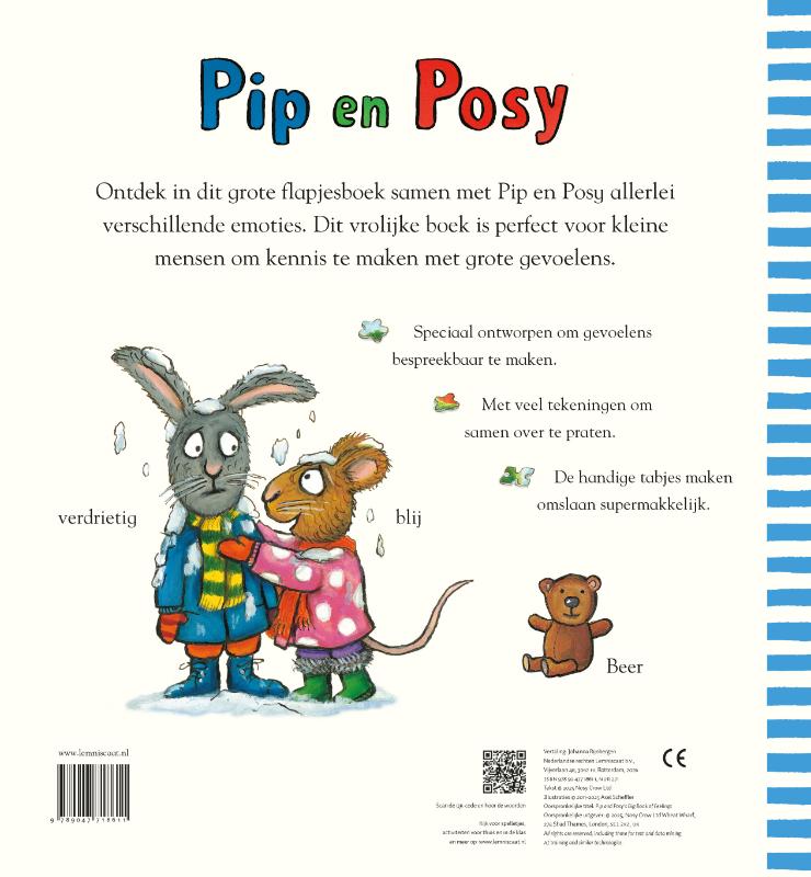 Achterkant van Pip en Posy's grote gevoelboek
