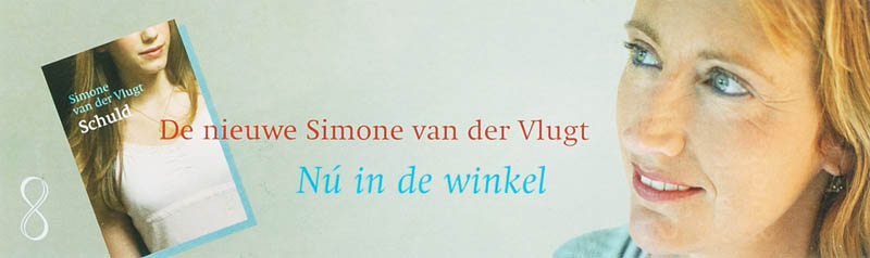 Achterkant van Boekenlegger Schuld Simone van de Vlugt 25 ex