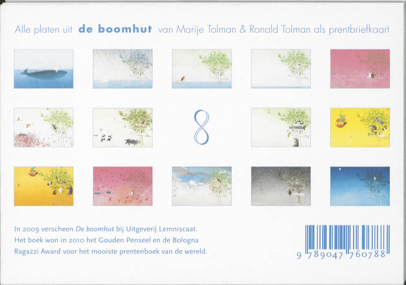 Achterkant van Prentbriefkaart Boomhut